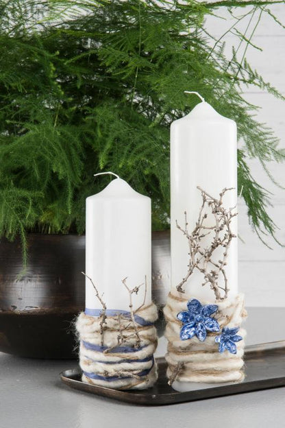 Pynt Blomst stick Mørkeblå Poly 6,5cm 2-pack SALG