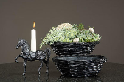 Lysestake Hest Brun Svart Poly 19cm