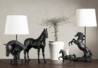 Lysestake Hest Brun Svart Poly 19cm