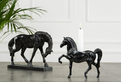 Lysestake Hest Brun Svart Poly 19cm