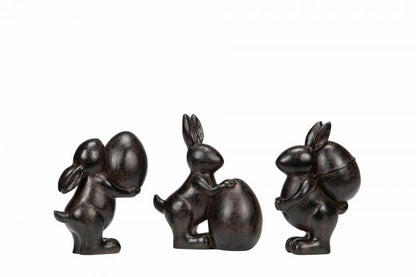 Påskepynt Kanin Trio Brun Mix Poly 3-pack