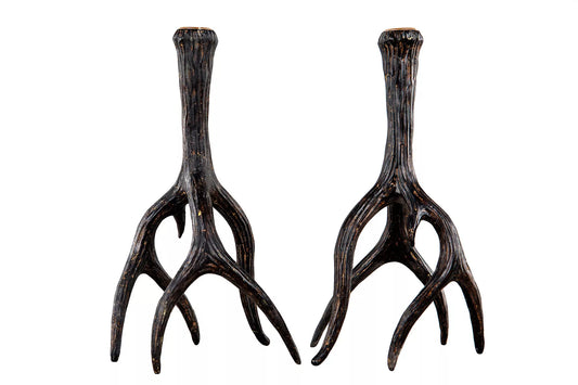 Julelysestake Reinsdyrhorn Mørkebrun Poly 15x13x29cm 1 stk