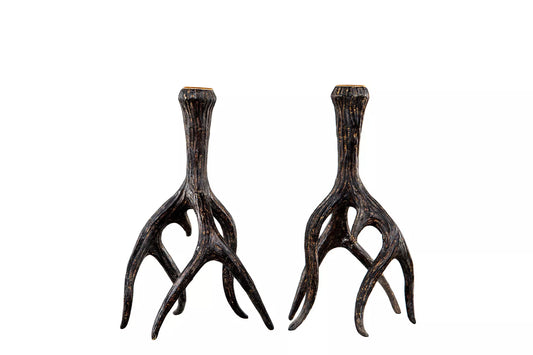 Julelysestake Reinsdyrhorn Mørkebrun Poly 14x13x24cm 1 stk