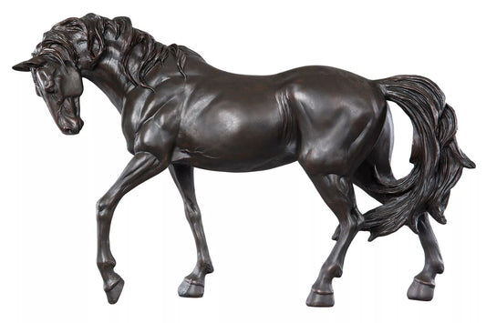 Dekorasjon Dyr Hest Svart Brun 44 cm