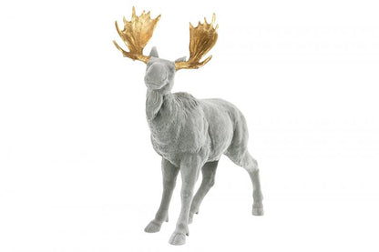 Innendørs Julepynt Elg Grå Fløyel Poly 26x7x26cm