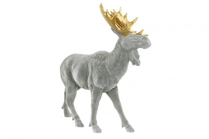 Innendørs Julepynt Elg Grå Fløyel Poly 26x7x26cm