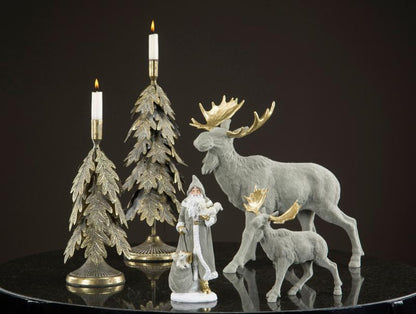 Innendørs Julepynt Elg Grå Fløyel Poly 26x7x26cm