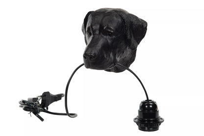 Vegglampe Hund Sort Brun 12x13cm