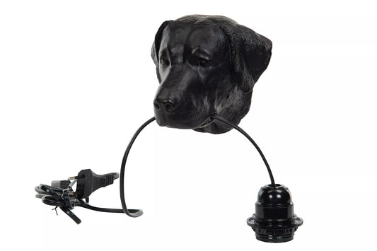 Vegglampe Hund Sort Brun 12x13cm