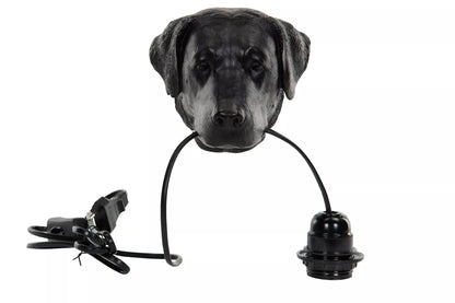 Vegglampe Hund Sort Brun 12x13cm