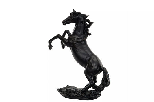Dekorasjon Dyr Hest steilende Svart Brun Poly 30x13x39cm