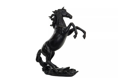 Dekorasjon Dyr Hest steilende Svart Brun Poly 30x13x39cm