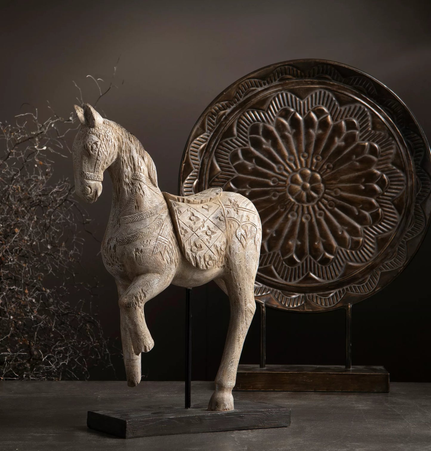 Dekorasjon Dyr Hest Kina Vintage 29x12,5x47cm
