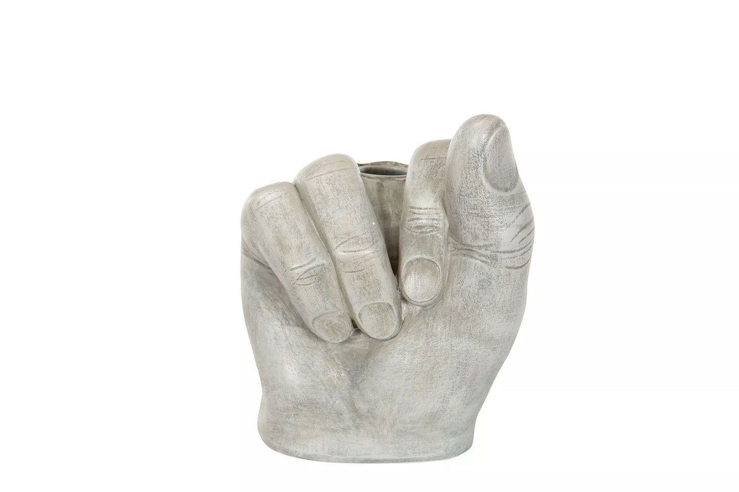 Lysestake Finger Grå Poly 12x10x14,5cm SALG