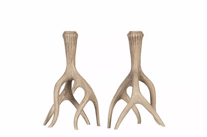 Julelysestake Reinsdyrhorn Naturlig Poly 10x9x22cm 1stk