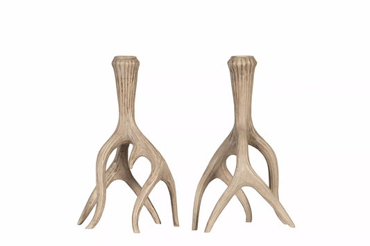 Julelysestake Reinsdyrhorn Naturlig Poly 10x9x22cm 1stk