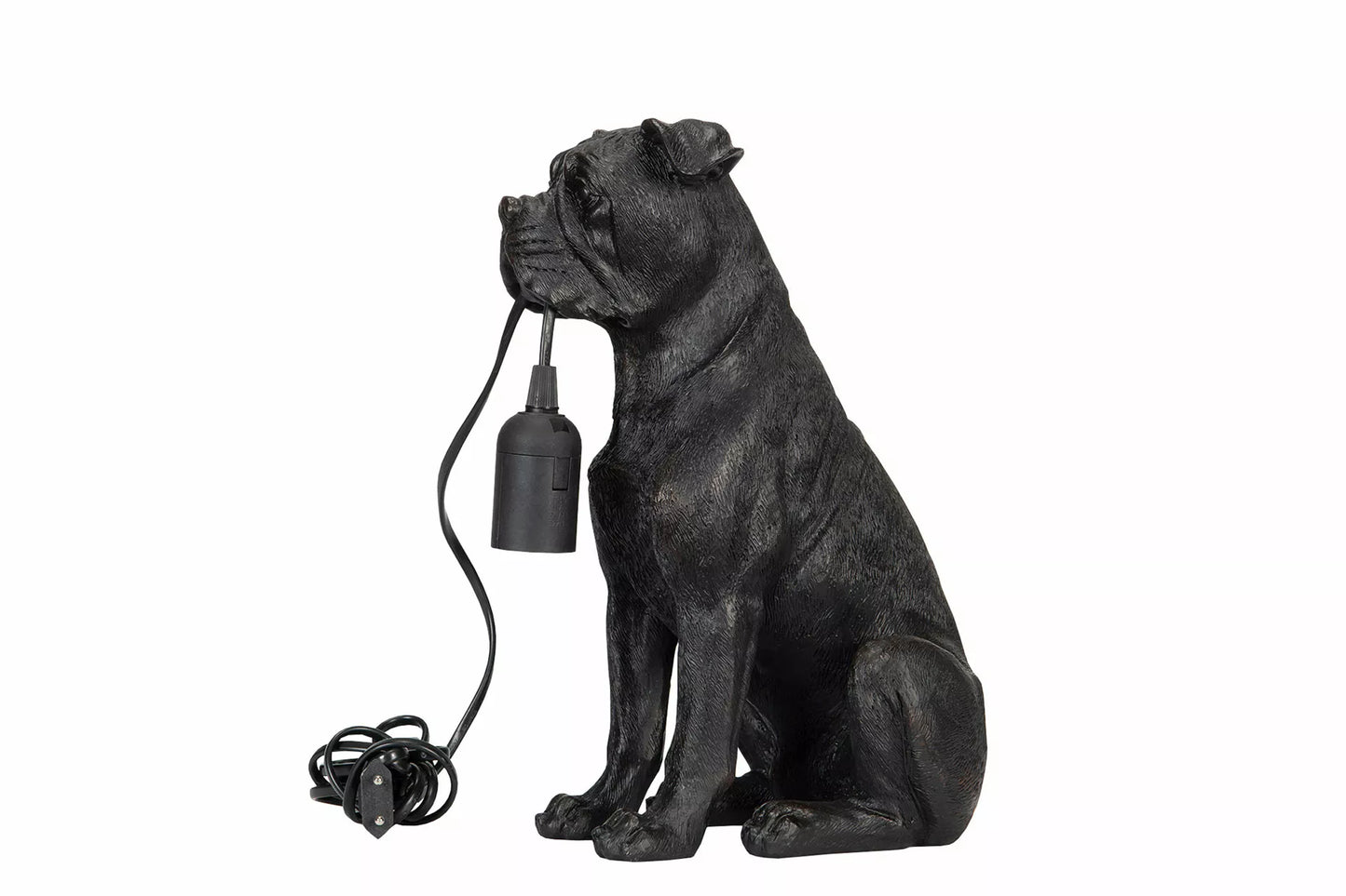 Bordlampe Sittende Hund Sort Brun Poly