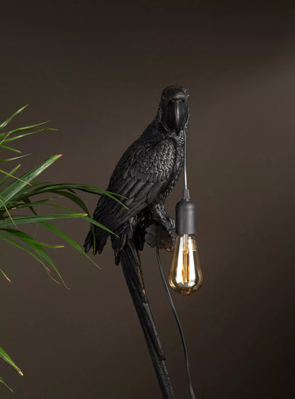 Vegglampe Papegøye Brun Svart Poly