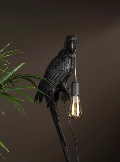 Vegglampe Papegøye Brun Svart Poly