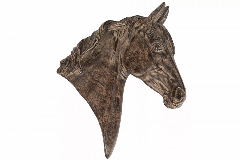 Dekorasjon Dyr Hest Profil vegg Brun Polyresin 26,5x10x34cm