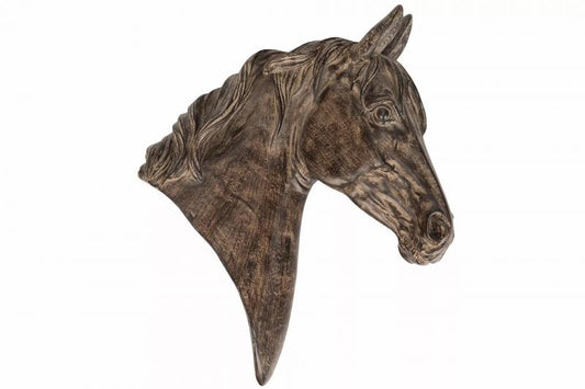Dekorasjon Dyr Hest Profil vegg Brun Polyresin 26,5x10x34cm