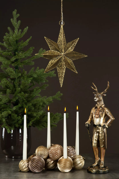 Innendørs Julepynt Dekorasjon Statue Hjort Mørkt Gull Poly 16x14x54cm