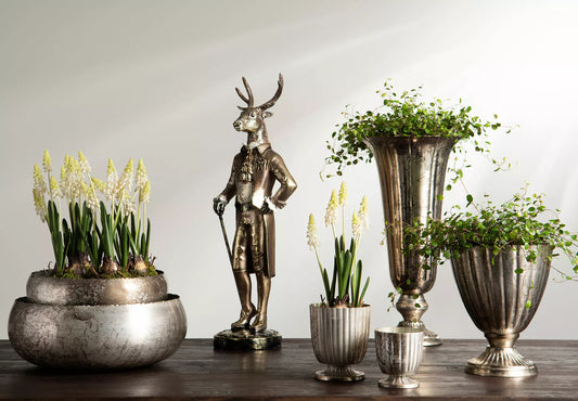 Innendørs Julepynt Dekorasjon Statue Hjort Mørkt Gull Poly 16x14x54cm
