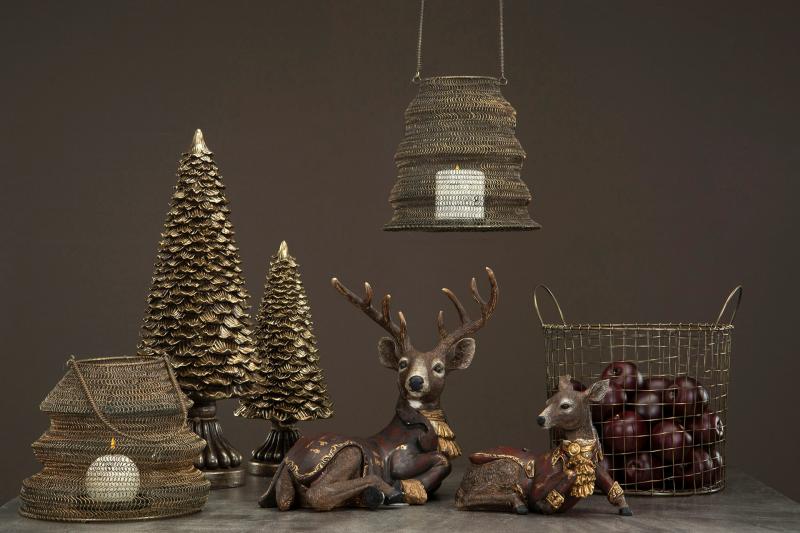 Innendørs Julepynt Hjort Hvilende Poly 27x13x20cm