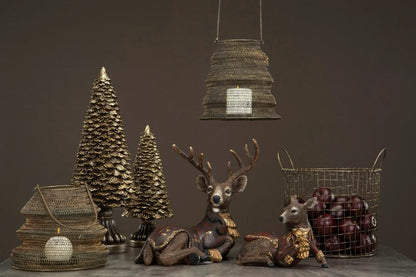 Innendørs Julepynt Hjort Hvilende Poly 27x13x20cm