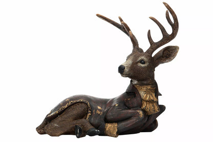 Innendørs Julepynt Hjort Hvilende Poly 39,5x22x35cm