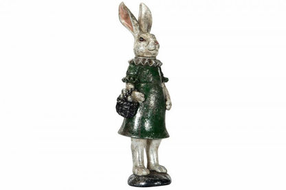 Påskepynt Hare Med Eggkurv Poly 12x11x36cm