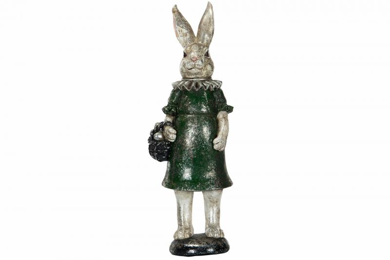 Påskepynt Hare Med Eggkurv Poly 12x11x36cm SALG