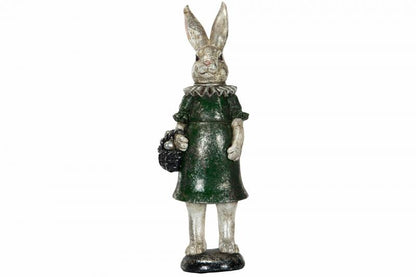 Påskepynt Hare Med Eggkurv Poly 12x11x36cm
