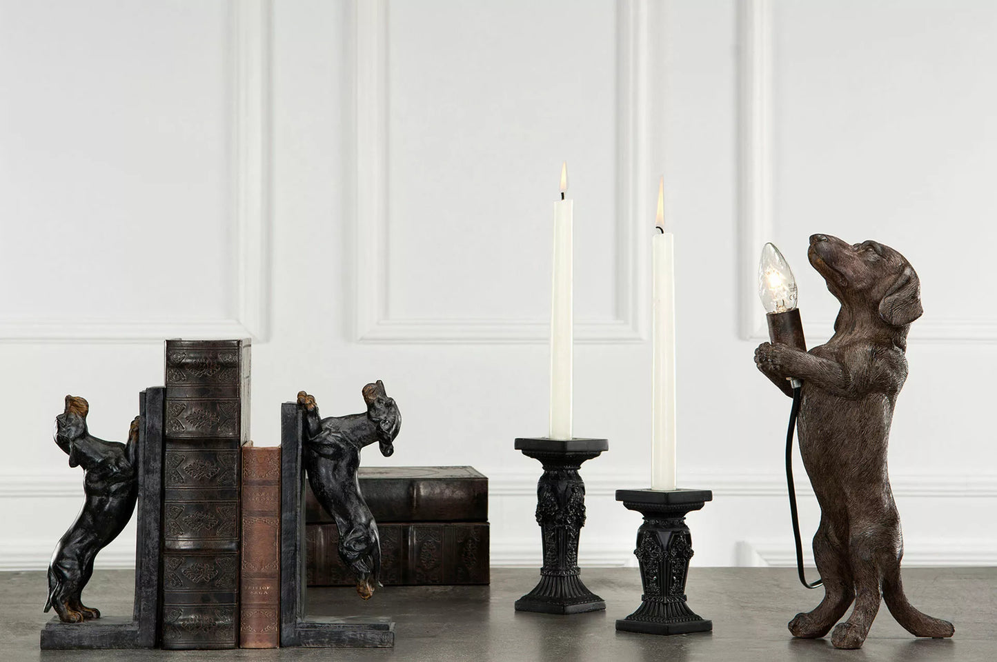 Bordlampe Dachshund Brun Poly
