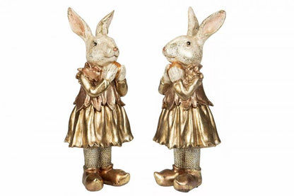 Påskepynt Kaninjente Egg Polyresin 11,5x9x27,5cm 1 stk.