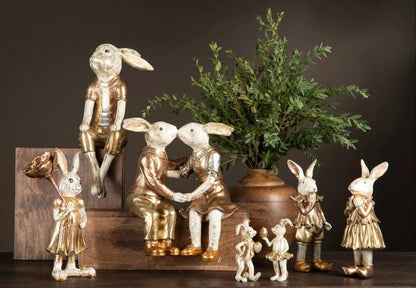 Påskepynt Kaninjente Egg Polyresin 11,5x9x27,5cm 1 stk.