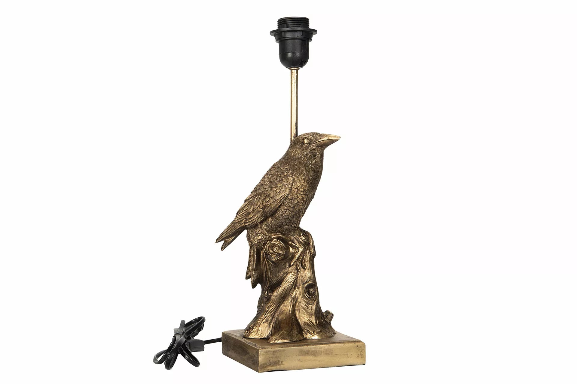 Bordslampa Lampfot Kråka Guld Poly 13,5x12,5x41cm I lager: Vecka  6