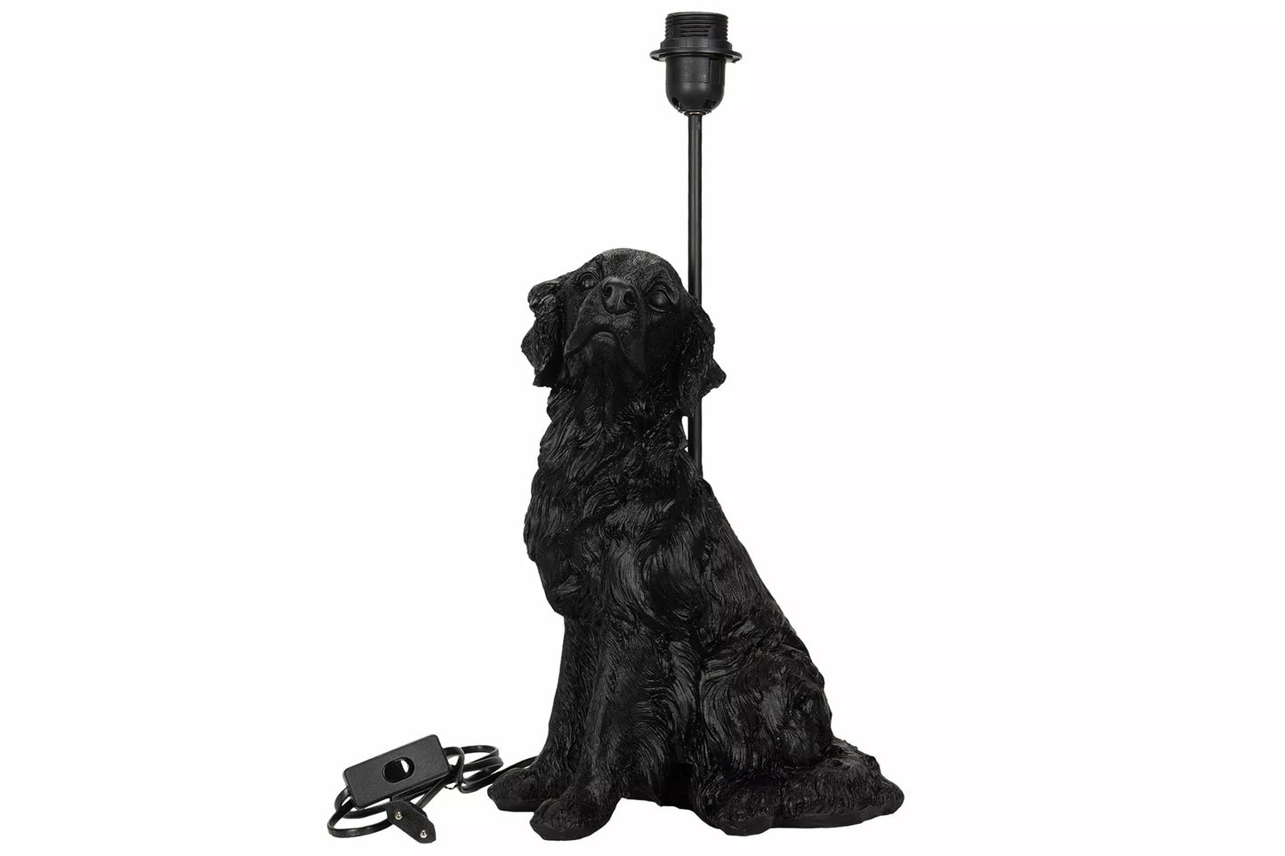 Bordslampa Lampfot Hund Svart Poly 25x19x49cm I lager: Vecka  6
