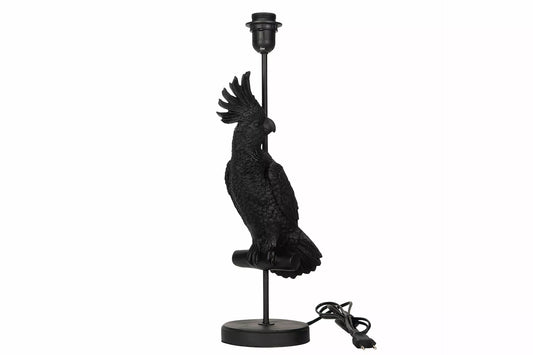 Bordslampa Lampfot Kakadua Svart Polyresin 13,5x15x51cm    I lager: Vecka  6