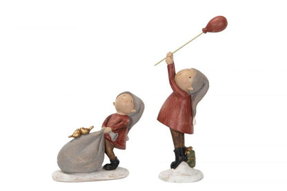 Innendørs julepynt Nissebarn sekk Ballong mix Poly 2-pack SALG