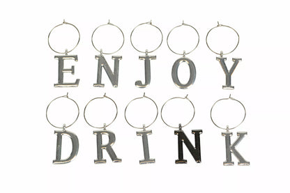 Vinglass koppmarkør Enjoy Silver 2-3cm 10-pack