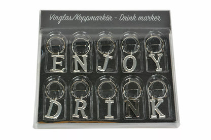 Vinglass koppmarkør Enjoy Silver 2-3cm 10-pack