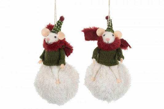 Ulldyr Mus Snøball 17cm 2-pack