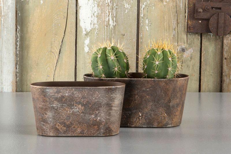 Blomsterpotte Hardplast Rust krukke Oval 24x10x11cm