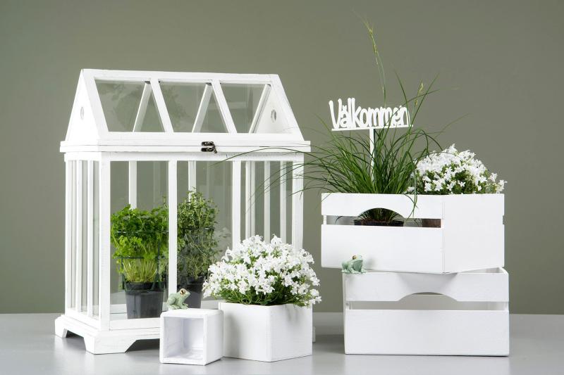 Blomsterpotte Blomsterkrukke - Antikk hvit 2-pack SALG