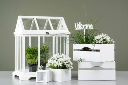 Blomsterpotte Blomsterkrukke - Antikk hvit 2-pack SALG