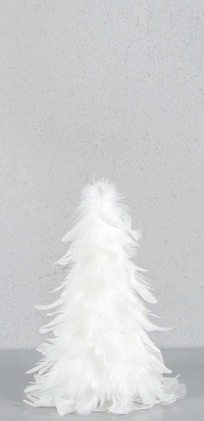Innendørs Julepynt Gran fjær Hvit 25cm 2-pack