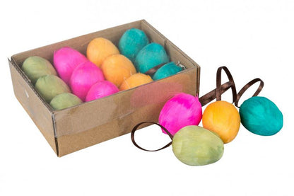 Påskepynt Egg Mix Fjær Mini Anheng 3x4cm 12stk