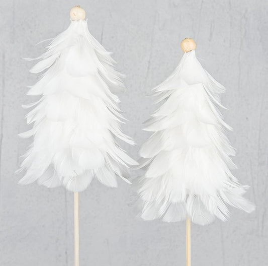 Pynt Gran fjær stick 2-pack