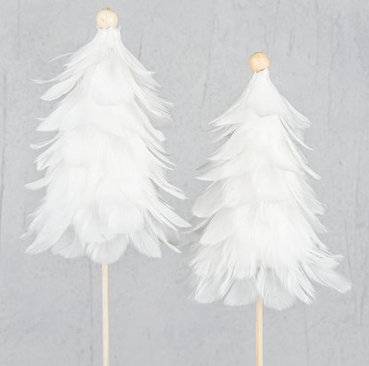 Pynt Gran fjær stick 2-pack SALG